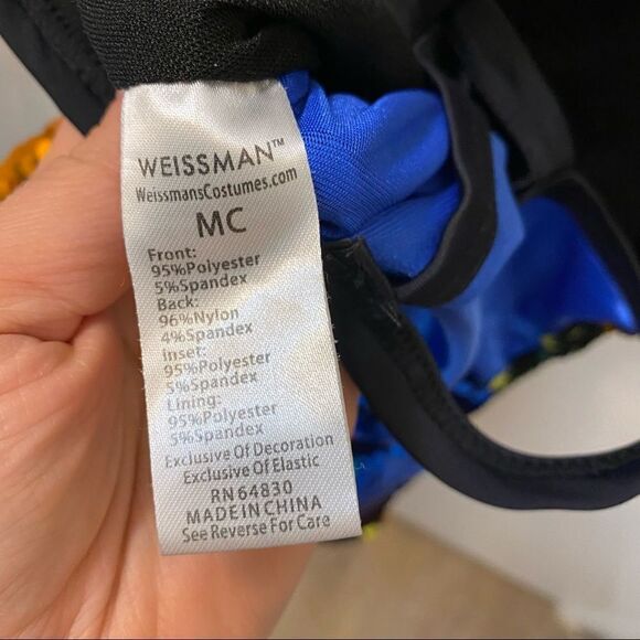 WEISSMAN Dance Costume hip hop BE THE ONE 10576 Rainbow Sequin Unitard child MC - Picture 7 of 12